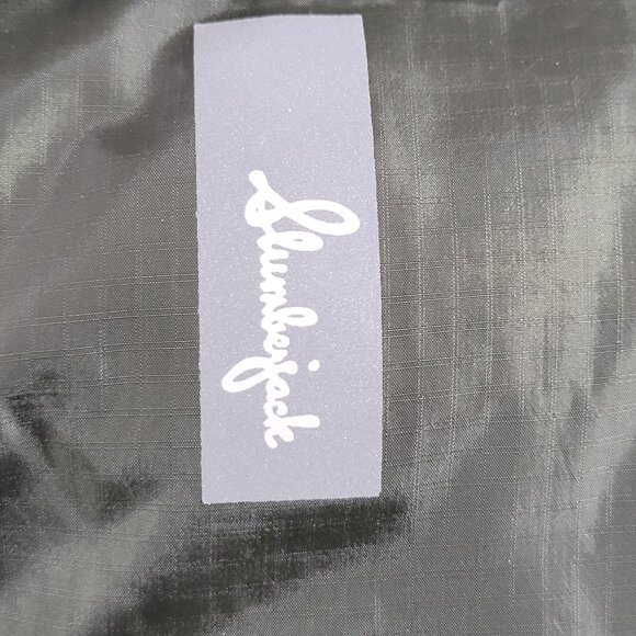 Slumberjack Down Quilted Puffer Coat Mens Medium Green Full Zip Pockets - Picture 3 of 7